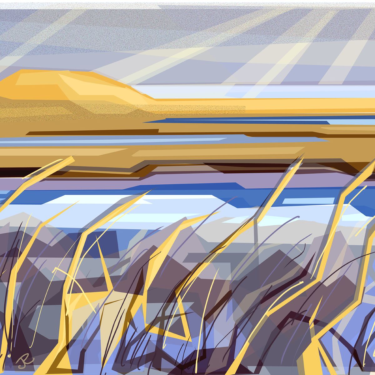 Cleethorpes Marsh Frosty Morning art card