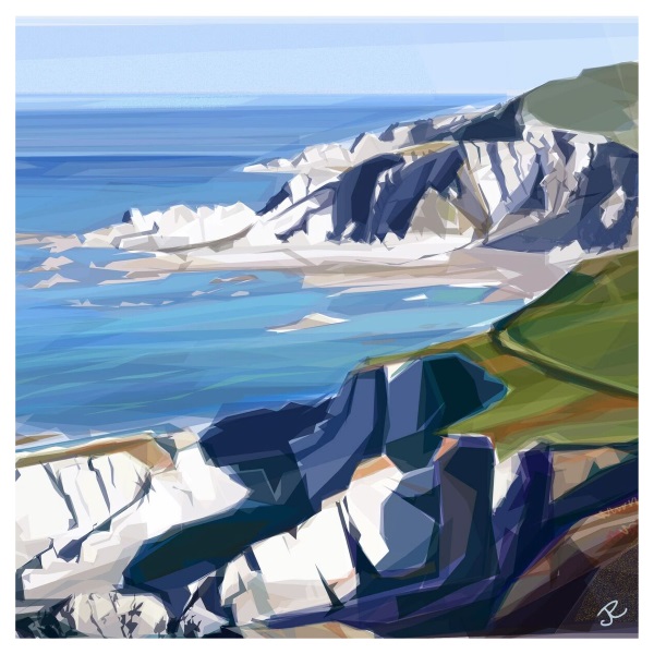 Evening Blue art card